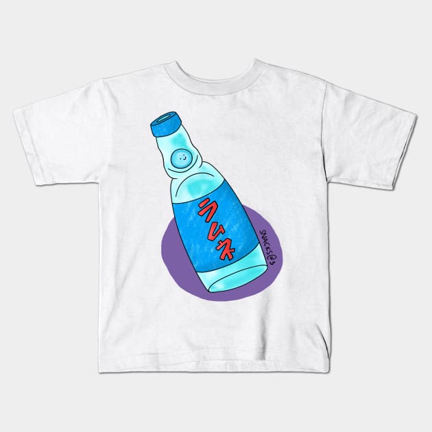 A bottle of Ramune Kids T-Shirt by Snacks At 3